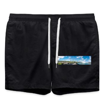 Panorama de la ville de Niagara et des chutes du Niagara - Short de bain - noir - Devant - AI Model Male 185 light (185cm)
