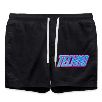 Techno Festival - Swim Trunks - black - Front - AI Model Male 185 light (185cm)