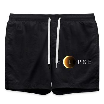 Solar eclipse - Swim Trunks - black - Front - AI Model Male 185 light (185cm)