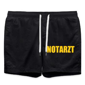 Notarzt - Badeshorts - Schwarz - Vorne - AI Model Male 185 light (185cm)