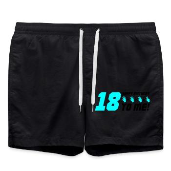 Joyeux anniversaire à moi 18 - Short de bain - noir - Devant - AI Model Male 185 light (185cm)