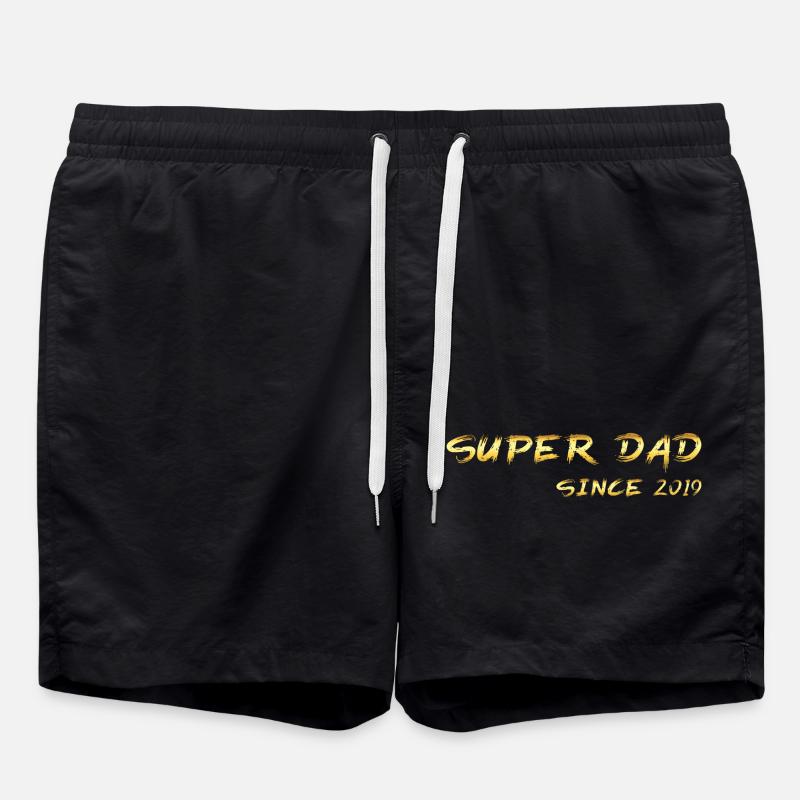 Super Dad since 2019 - Swim Trunks - black