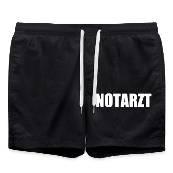 Notarzt - Badeshorts - Schwarz - Vorne - AI Model Male 185 light (185cm)