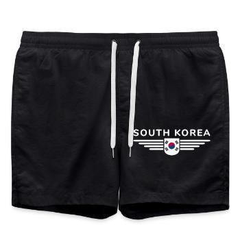 J’aime la Corée du Sud Design T-shirt Outfit - Short de bain - noir - Devant - AI Model Male 185 light (185cm)