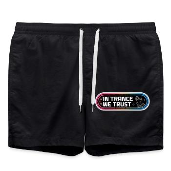 En transe nous faisons confiance - Short de bain - noir - Devant - AI Model Male 185 light (185cm)