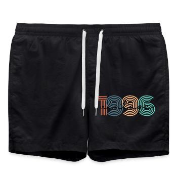 1996 Vintage Retro - Swim Trunks - black - Front - AI Model Male 185 light (185cm)
