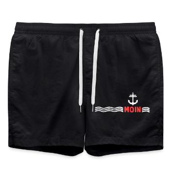 Moin Mer Ancre Vent Force Tempête - Short de bain - noir - Devant - AI Model Male 185 light (185cm)