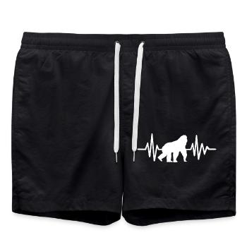 Orangutan Heartbeat - Swim Trunks - black - Front - AI Model Male 185 light (185cm)
