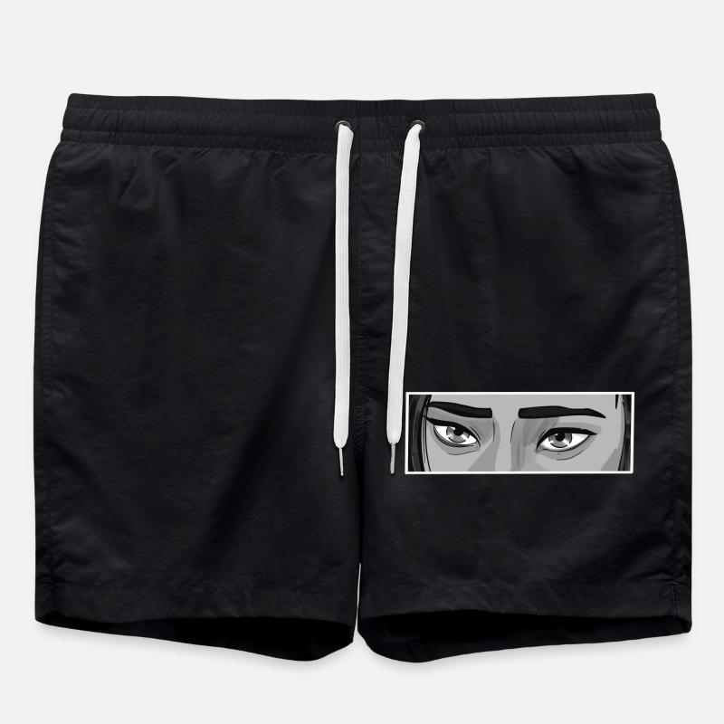 Cait Eyes BW - Swim Trunks - black