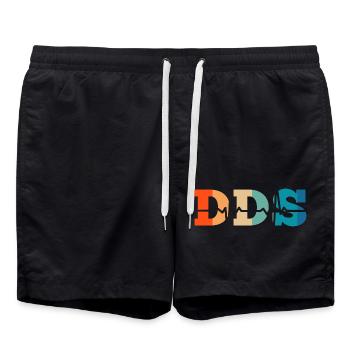 Battement de cœur rétro Doctor of Dental Surgery - Short de bain - noir - Devant - AI Model Male 185 light (185cm)