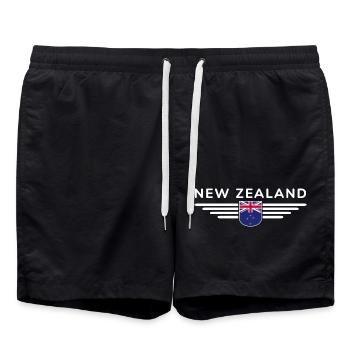 Ich liebe Neuseeland, Eleganz Stil Design T-Shirt - Badeshorts - Schwarz - Vorne - AI Model Male 185 light (185cm)