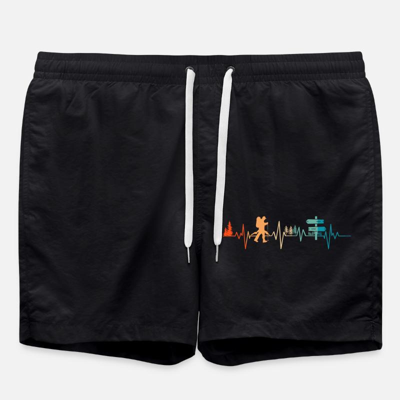 Heartbeat Hiking - Geschenkidee - Badeshorts - Schwarz