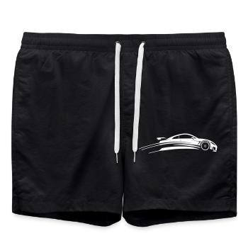 Auto Tuning Sportwagen Symbol - Badeshorts - Schwarz - Vorne - AI Model Male 185 light (185cm)