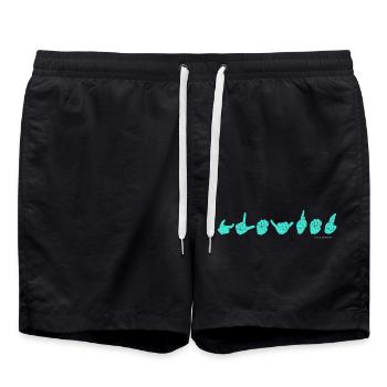 GLEYFER turquoise - Short de bain - noir - Devant - AI Model Male 185 light (185cm)
