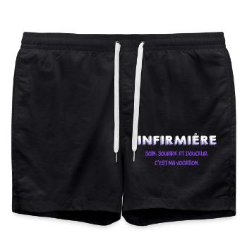 INFIRMIERE INFIRMIER DOCTEUR HUMOUR DRÖLES 8 - Short de bain - noir - Devant - AI Model Male 185 light (185cm)