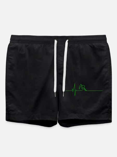 Electrocardiogram - Death - Green - Swim Trunks - black