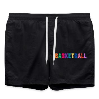 Basketball couleurs - cadeau amateur de basketball - Short de bain - noir - Devant - AI Model Male 185 light (185cm)