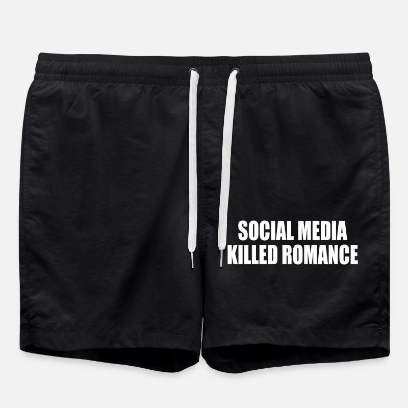 social media killed romance - Short de bain - noir