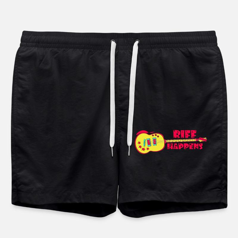 Riff Happens - Cool Rock Guitar - Swim Trunks - black