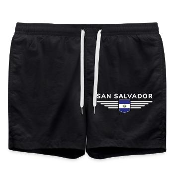 Conception du t-shirt San Salvador - Short de bain - noir - Devant - AI Model Male 185 light (185cm)