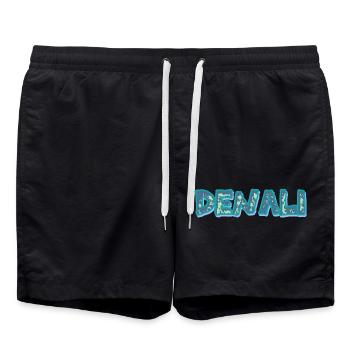 Denali as a mountain - Swim Trunks - black - Front - AI Model Male 185 light (185cm)