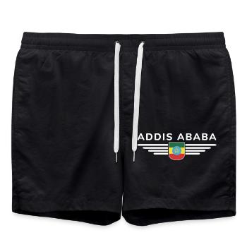 T-shirt Addis-Abeba – Style de la capitale - Short de bain - noir - Devant - AI Model Male 185 light (185cm)