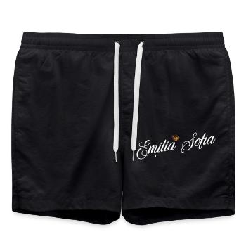 Emilia Name für Frauen Kinder Kleinkinder - Emilia - Badeshorts - Schwarz - Vorne - AI Model Male 185 light (185cm)
