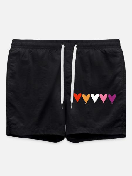 LesbianHearts - Badeshorts - Schwarz