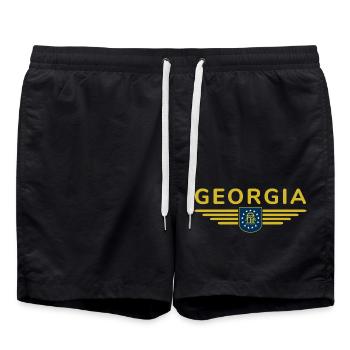 Georgia Fan T-Shirt – Southern flair - Swim Trunks - black - Front - AI Model Male 185 light (185cm)