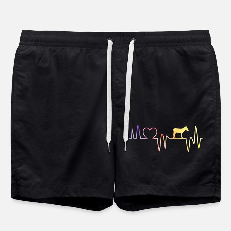Heartbeat Donkey - Swim Trunks - black