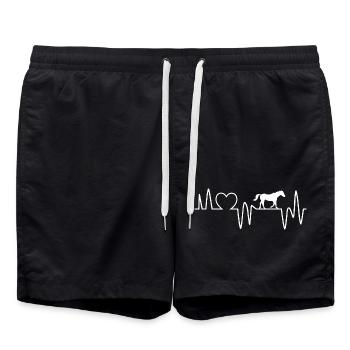 Reiten Herzschlag Pferd - Badeshorts - Schwarz - Vorne - AI Model Male 185 light (185cm)