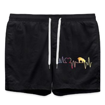 Herzschlag Schwein - Badeshorts - Schwarz - Vorne - AI Model Male 185 light (185cm)