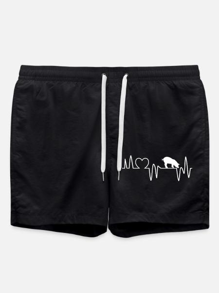 Heartbeat Pig - Swim Trunks - black