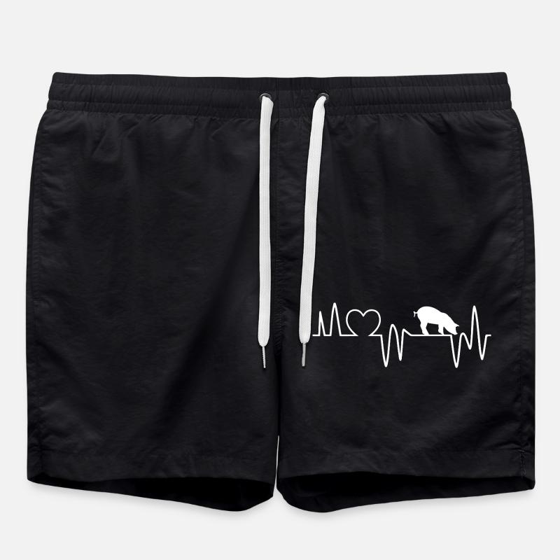 Heartbeat Pig - Swim Trunks - black
