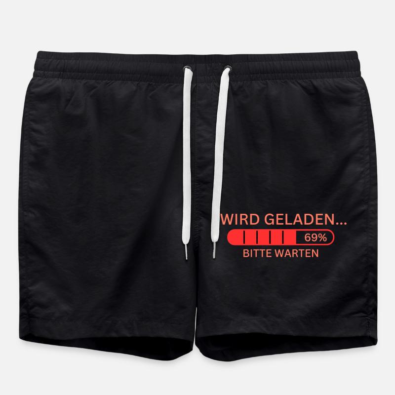 Spruch Tshirt Pullover - Badeshorts - Schwarz