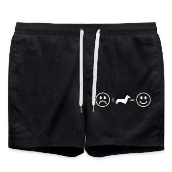 Chien teckel - Short de bain - noir - Devant - AI Model Male 185 light (185cm)