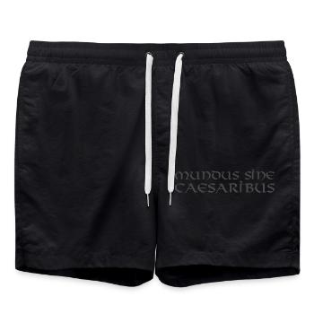 Mundus Sine Caesaribus Quote Latin - Swim Trunks - black - Front - AI Model Male 185 light (185cm)