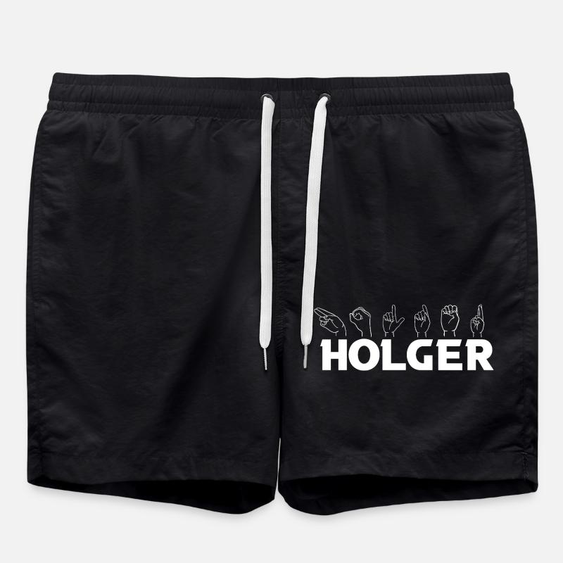 Sign language Holger - Swim Trunks - black
