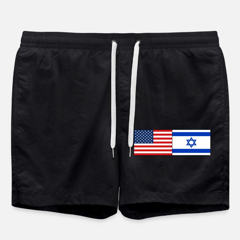 États-Unis, Israël Drapeau - Short de bain - noir