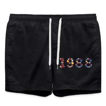 Flowers 1988 - Badeshorts - Schwarz - Vorne - AI Model Male 185 light (185cm)
