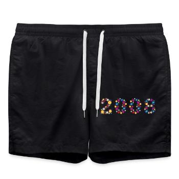 Flowers 2008 - Badeshorts - Schwarz - Vorne - AI Model Male 185 light (185cm)