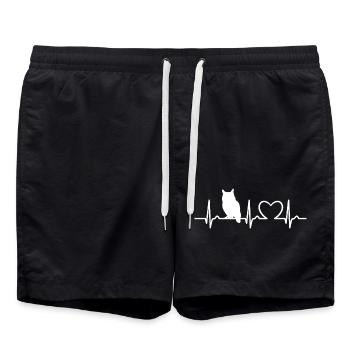 Uhu EKG Kurve - Herzkurve - Puls - Badeshorts - Schwarz - Vorne - AI Model Male 185 light (185cm)