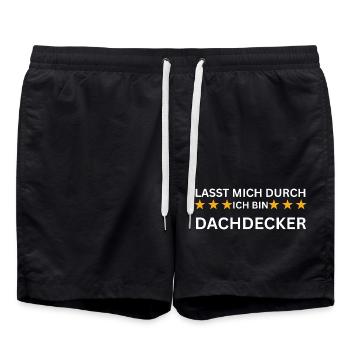 Laissez-moi passer – je suis couvreur - Short de bain - noir - Devant - AI Model Male 185 light (185cm)