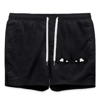 Evil eye Monster eyes - Swim Trunks - black - Front - AI Model Male 185 light (185cm)