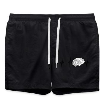 Conception du cerveau ECG - Short de bain - noir - Devant - AI Model Male 185 light (185cm)
