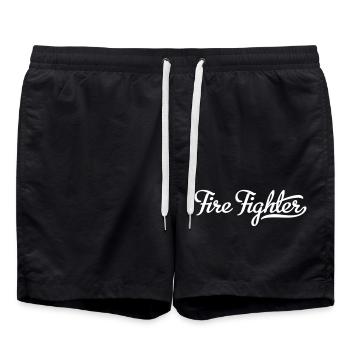 firefighter - Badeshorts - Schwarz - Vorne - AI Model Male 185 light (185cm)