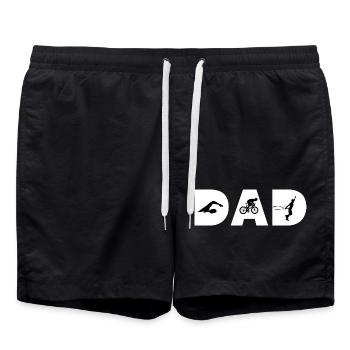 Dad triathlon - Swim Trunks - black - Front - AI Model Male 185 light (185cm)