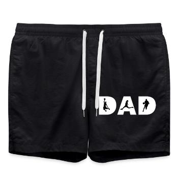 Dad Basketball - Badeshorts - Schwarz - Vorne - AI Model Male 185 light (185cm)