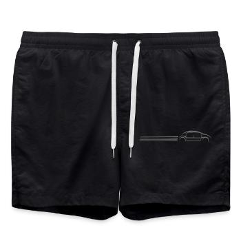 Dash lines car - Swim Trunks - black - Front - AI Model Male 185 light (185cm)