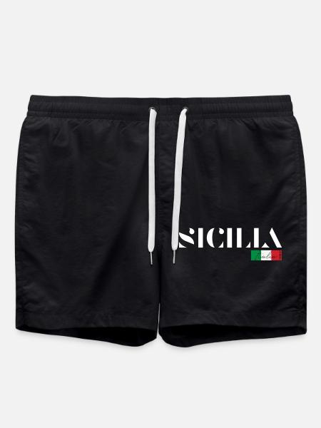 SICILY SICILIA ITALY ITALIA HOLIDAYS (w) - Swim Trunks - black